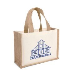 Small Cotton and Jute Tote Bag